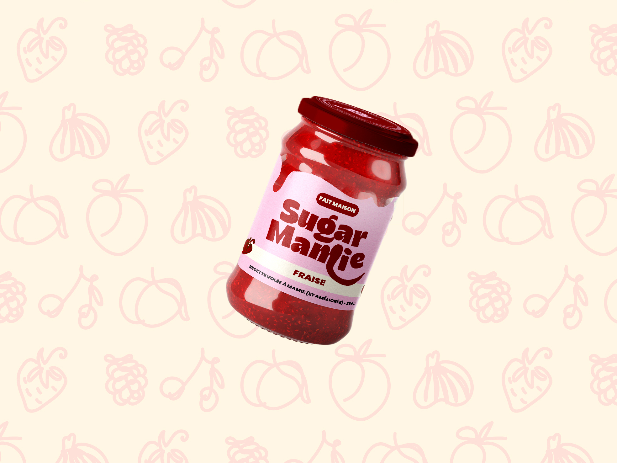 Mockup de pot de confiture Sugar Mamie